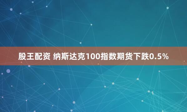 股王配资 纳斯达克100指数期货下跌0.5%